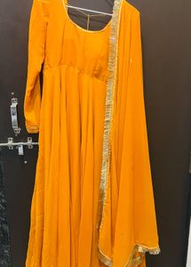 Vibrant Orange Floor length Anarkali suit n Dupatt