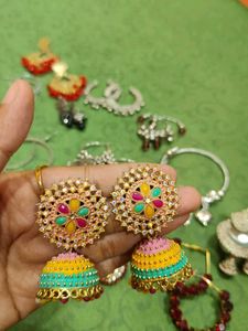 oxidized Earrings and pendant