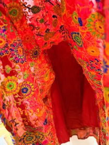 Vibrant Embroidered Red Ethnic Skirt