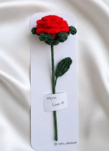 Crocheted Rose Stick