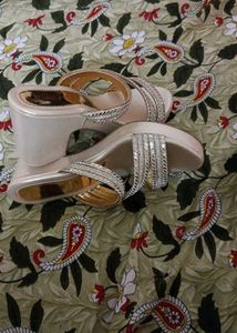 Sparkling Embellished Wedge Sandals