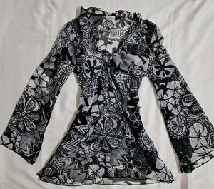 Y2k Vintage Grunge Dark Romance Sheer Top