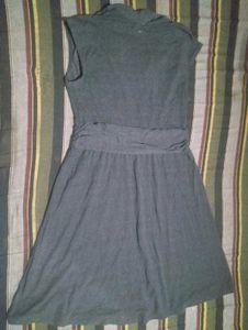 Chic Dark Grey Ruched Waist Dress