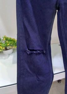 Knee Cut Denim Jeans