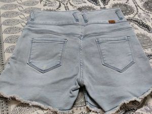 Light Wash Denim High Waisted Shorts