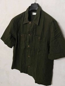 Men's Dark Green Short Sleeve Shirt