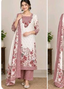 Elegant Floral Print Kurta Set with Dupatta