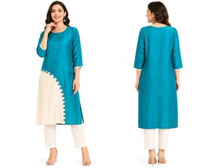 Turquoise &amp; Cream Kurti kurta
