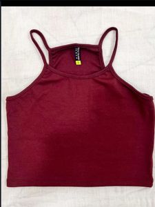 Maroon Crop Tank Top