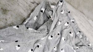 Grey Heart Print Pajama Pants