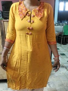 Vintage Mustard Embroidered Tunic