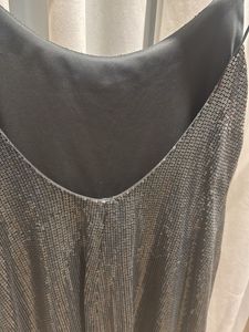 ZARA Sparkly Charcoalish Olive Spaghetti Strap Dre