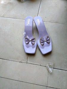 Cute Lavender Bow Slides ( All Size)