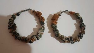 Boho Fabric Hoop Earrings