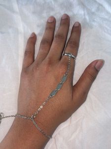 Chic Silver Chain Bracelet with Ring