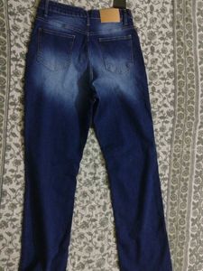 Women's Dark Blue High Waist Straight Fit Jeans