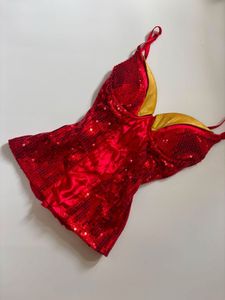 Red Sequin Blouse