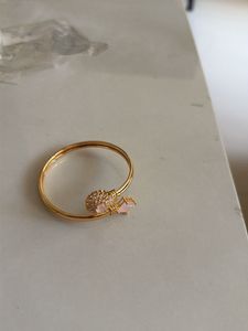 Rose Quartz &amp; Gold Bangle