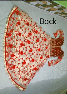 Embroidered Golden Red Gawn