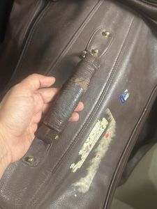 Leather Rolling Suitcase