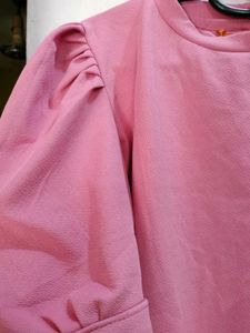 Pink Puff Sleeve Top