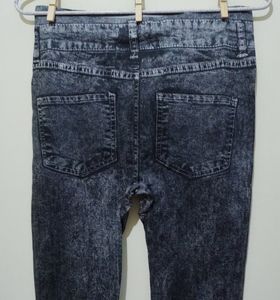 Ngal Dark Grey Denim Print Legging Jegging