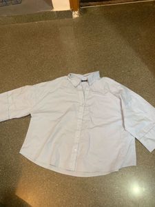 Light Blue Oversized Button-Up Shirt
