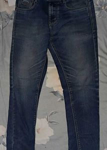 trendy blue denim jeans slim fit size 30