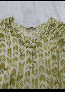 Green Printed Kurta Set with Dupatta