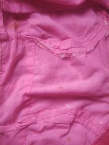 Stunning Pink Saree with Ruffled Border