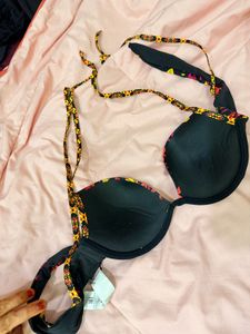 Tropical Print Bikini Top