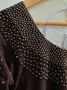 Elegant Brown Handwork Kurta set with Embellishmen