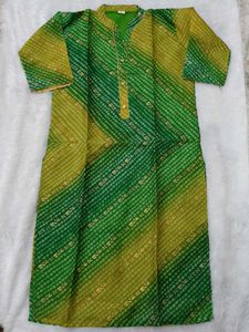 Green Cotton Kurta