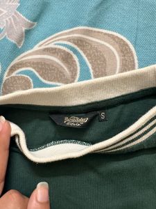 Green Striped Neck T-Shirt roadster