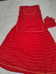 red rajasthani suit