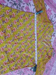 Yellow Floral Print Kurta