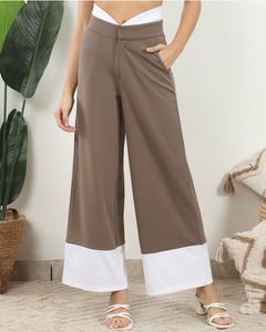 Stylish Two-Tone Wide Leg Pants
