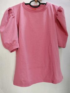 Pink Puff Sleeve Top