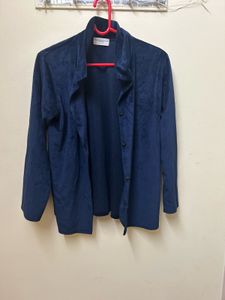 Blue Button-Down Top