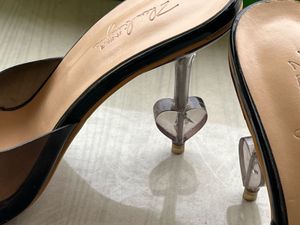 Black Lucite Mule Heels