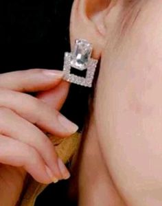 Sparkling Square Earrings