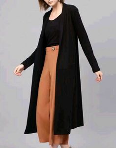 Stylish Black Long Shrug