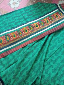 Elegant Green 💚 Printed Saree