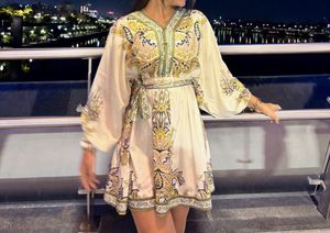 Boho Paisley Print Mini Dress