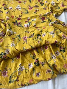 HARPA Yellow Floral Peplum Top