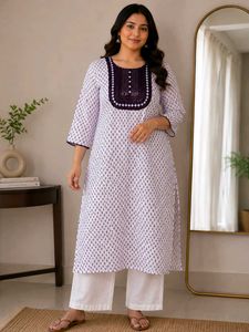 White Printed Kurta 🤍