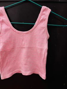 Pink Striped Tank Top