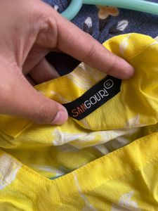 Bright Yellow Floral Kurta