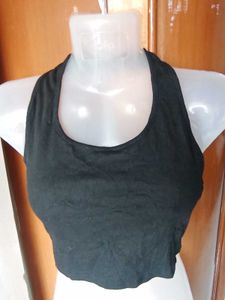 Ribbed Halter Neck Crop Top