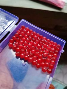 Red Beads for Jewelry Making (90 pieces)